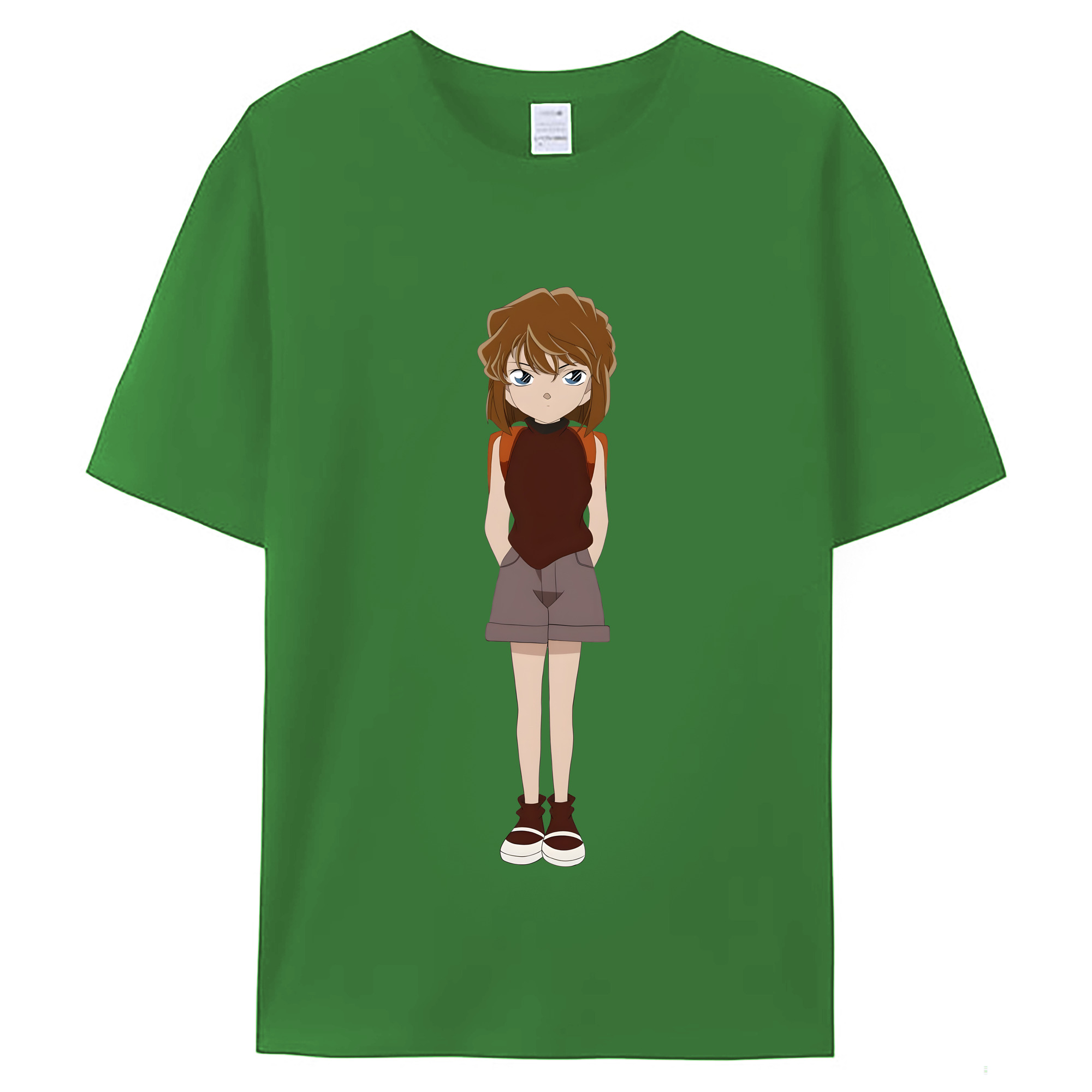 （画像用） 名探偵コナン 灰原 哀 はいばら あい Detective Conan Anita Hailey、Vi Graythorn Haibara Ai レディースカジュアルプリントTシャツ（綿100％）